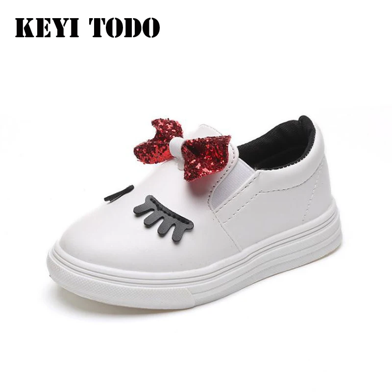 Весенние кроссовки для девочек KEYITODO новые модели блестящие повседневные Мягкие