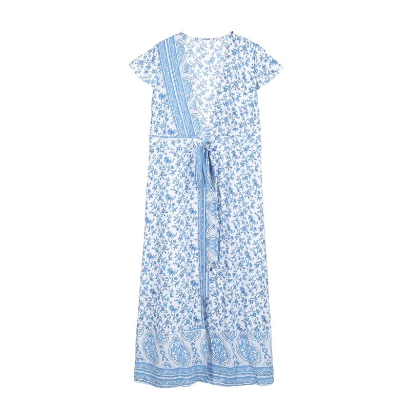 Женское богемное платье-макси длинное пляжное платье свободного кроя для