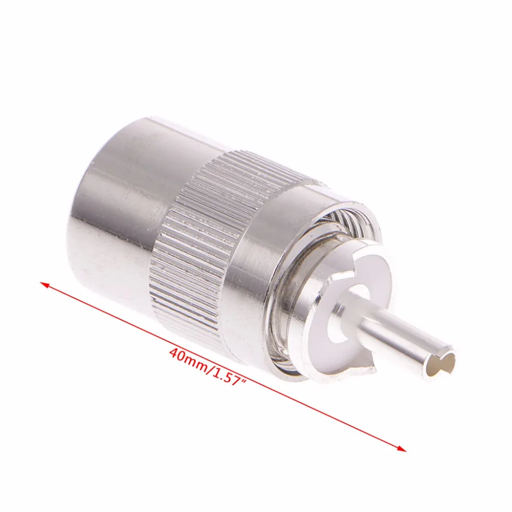 UHF штекер PL259 разъем для пайки RG8 RG213 LMR400 7D FB Кабельный серебристый|silver connectors|silver