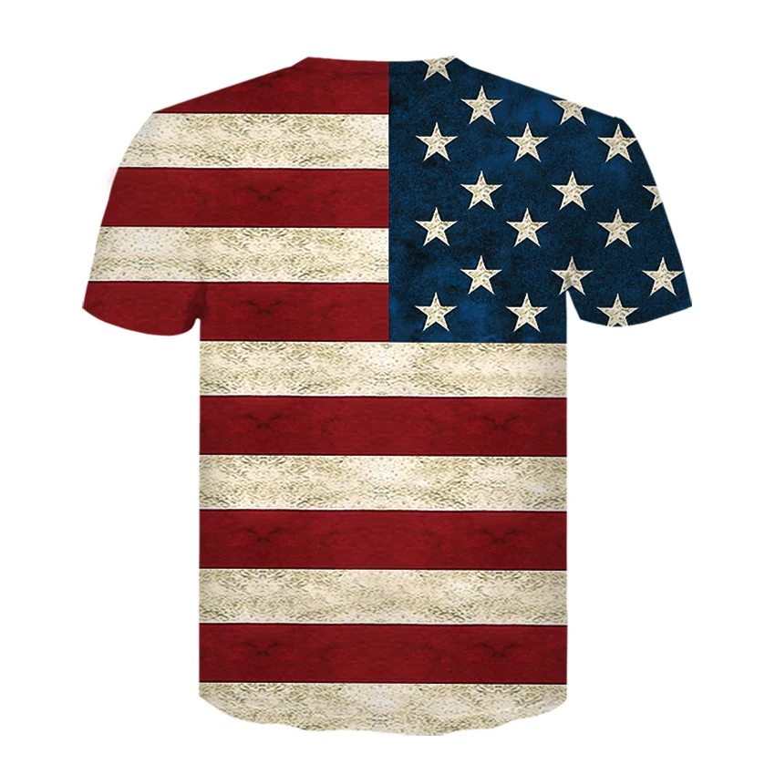 Футболка Мужская/женская с 3D-принтом в полоску американским флагом | Мужская