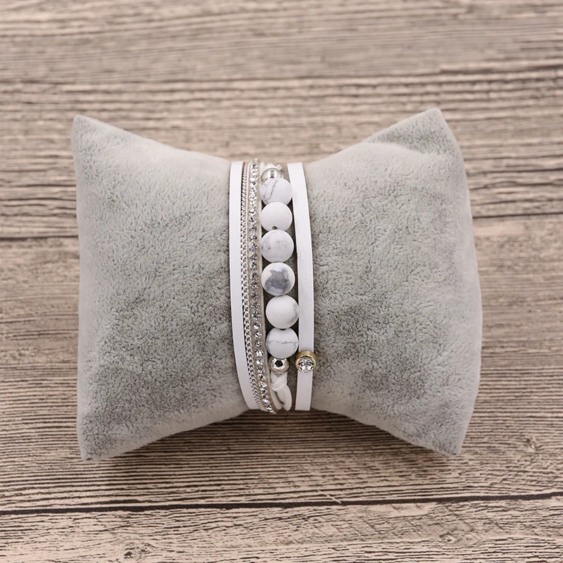 Браслет женский STRATHSPEY из натуральной кожи многослойный с подвесками магнитной