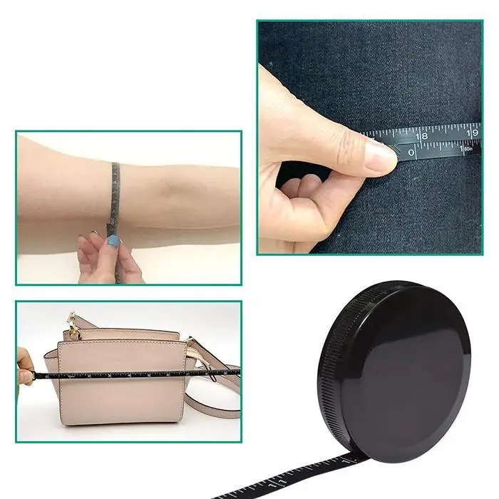 Новая мягкая плоская измерительная линейка швейная ткань 50 г черный 150 мм 1 2 см