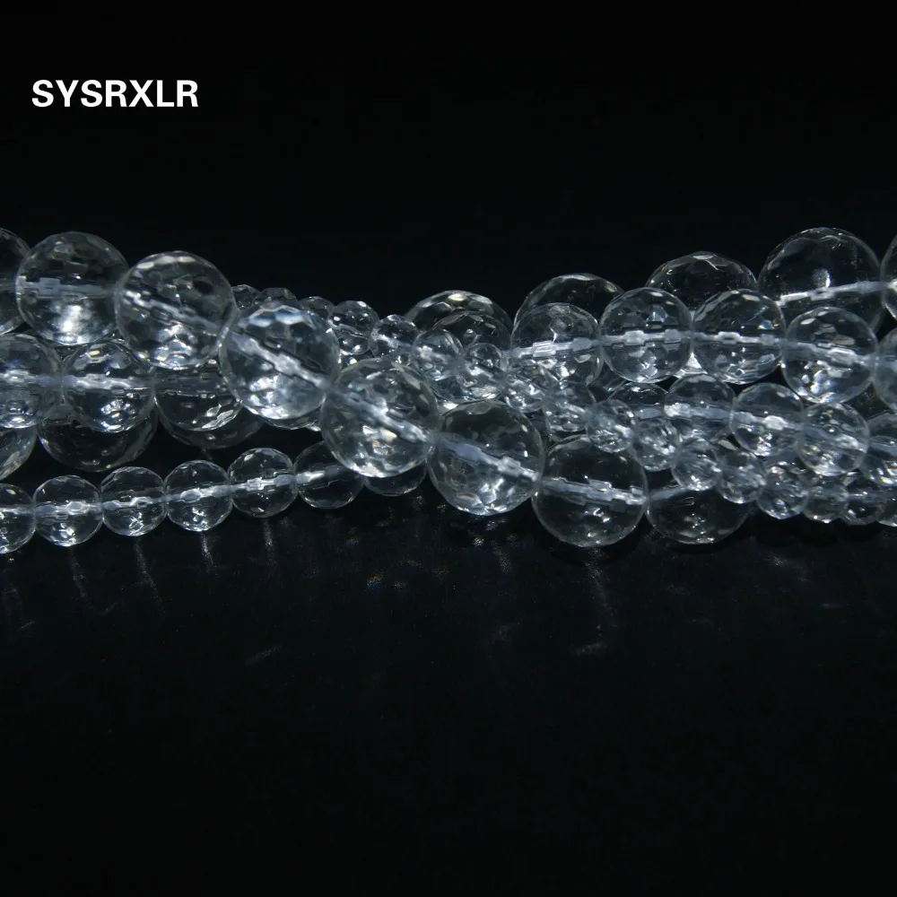 Бусины из натурального камня с гранями гладкие прозрачные кварцевые кристаллы