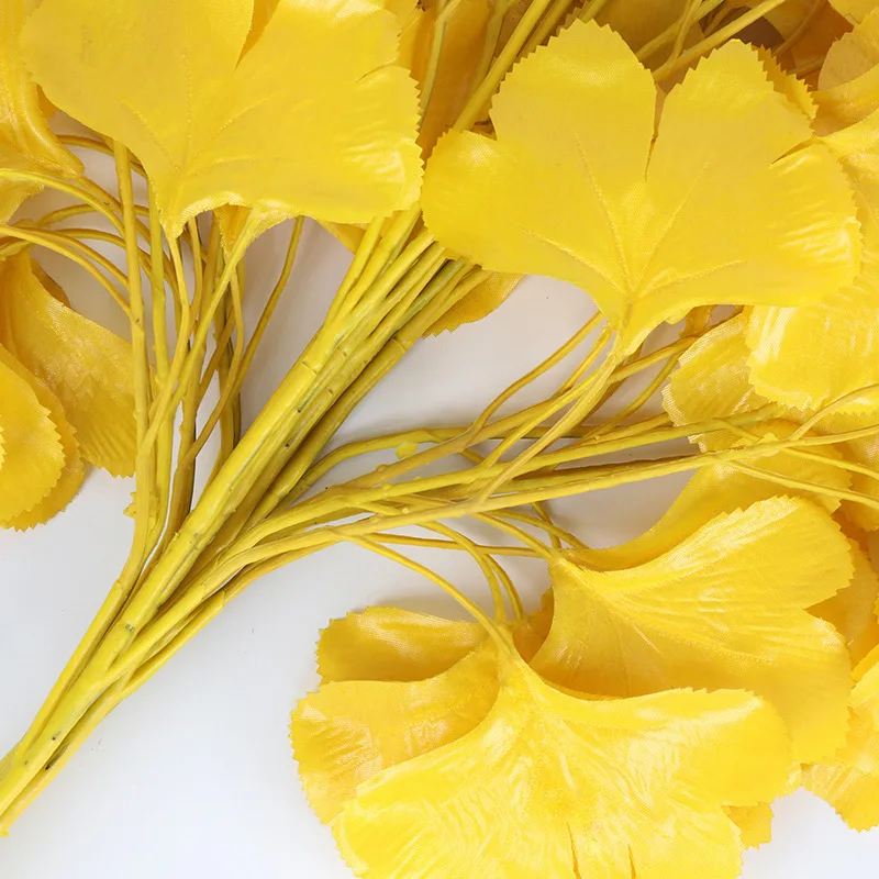 24 шт. искусственные шелковые листья гинкго для украшения дома и