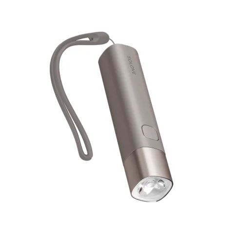 Xiaomi SOLOVE фонарик USB Перезаряжаемый яркий 3000 мАч power Bank портативный мини светодиодный Электрический фонарь для наружного велосипеда и телефона - Цвет: Фиолетовый