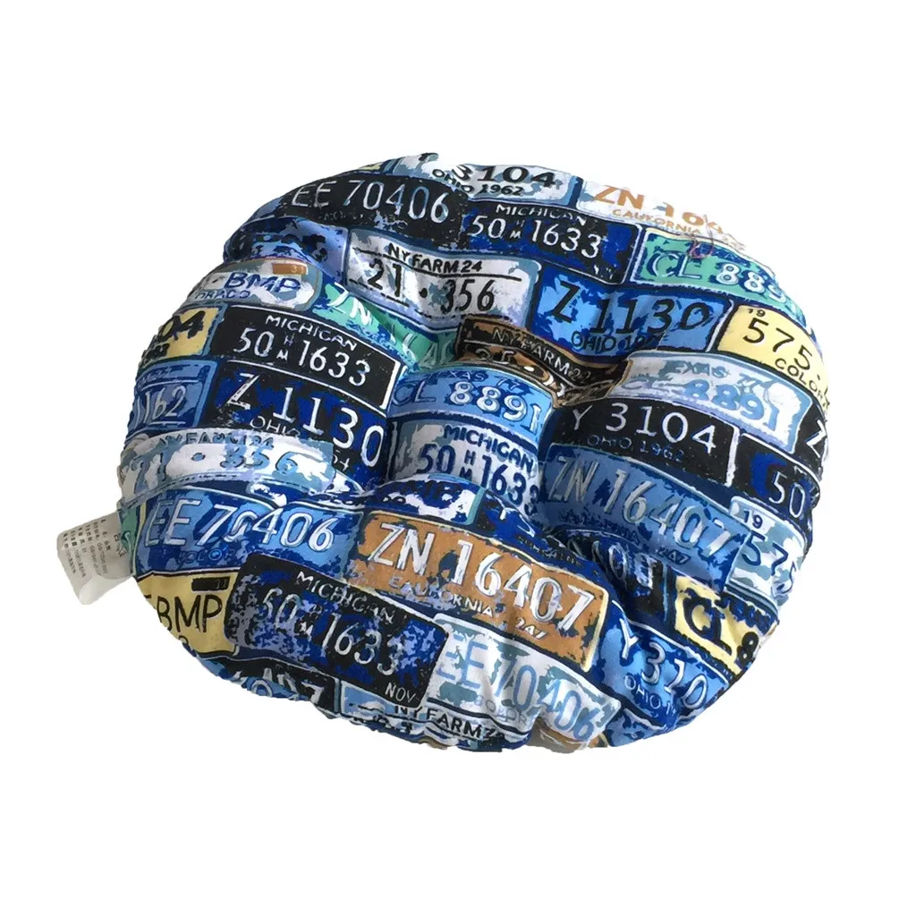 Синяя льняная Подушка для стула с принтом магнолии круглая хлопковая обивка