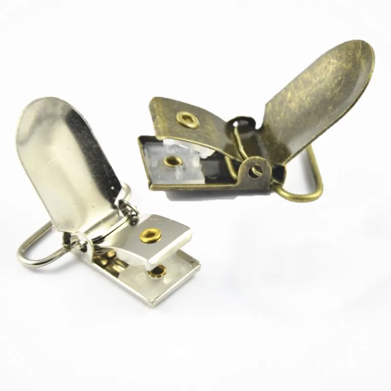 Серебристый/античный бронзовый металлический Овальный зажим для детской соски