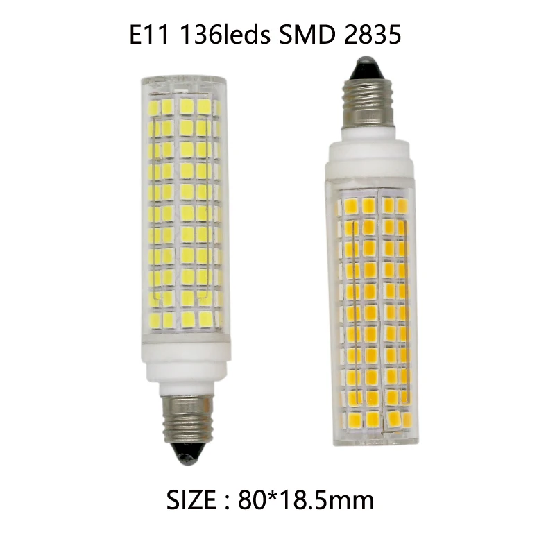 Диммируемая Светодиодная лампа E11 E12 E14 BA15D 136 2835SMD 110 В 220 15 Вт светодиодная для