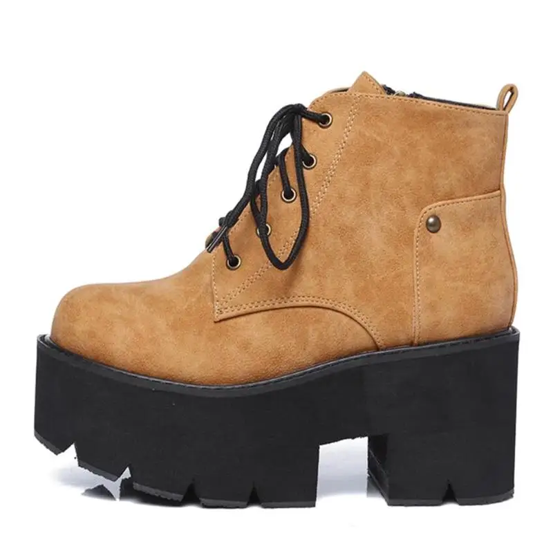 FragrantLily осенне-зимние женские ботинки с круглым носком на рифленой подошве martin