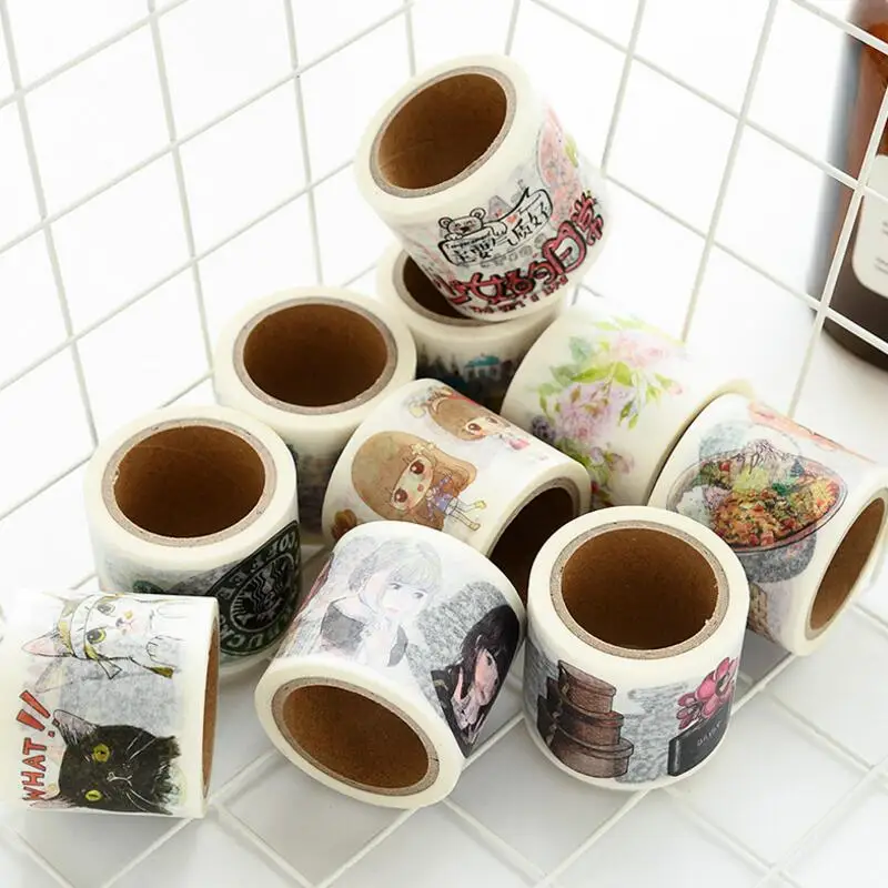 40 мм в ширину Kawaii Girl coffee Cat строительный пищевой роскошный Васи Лента Скрапбукинг планировщик Маскировочная лента клейкая лента наклейка этикетка