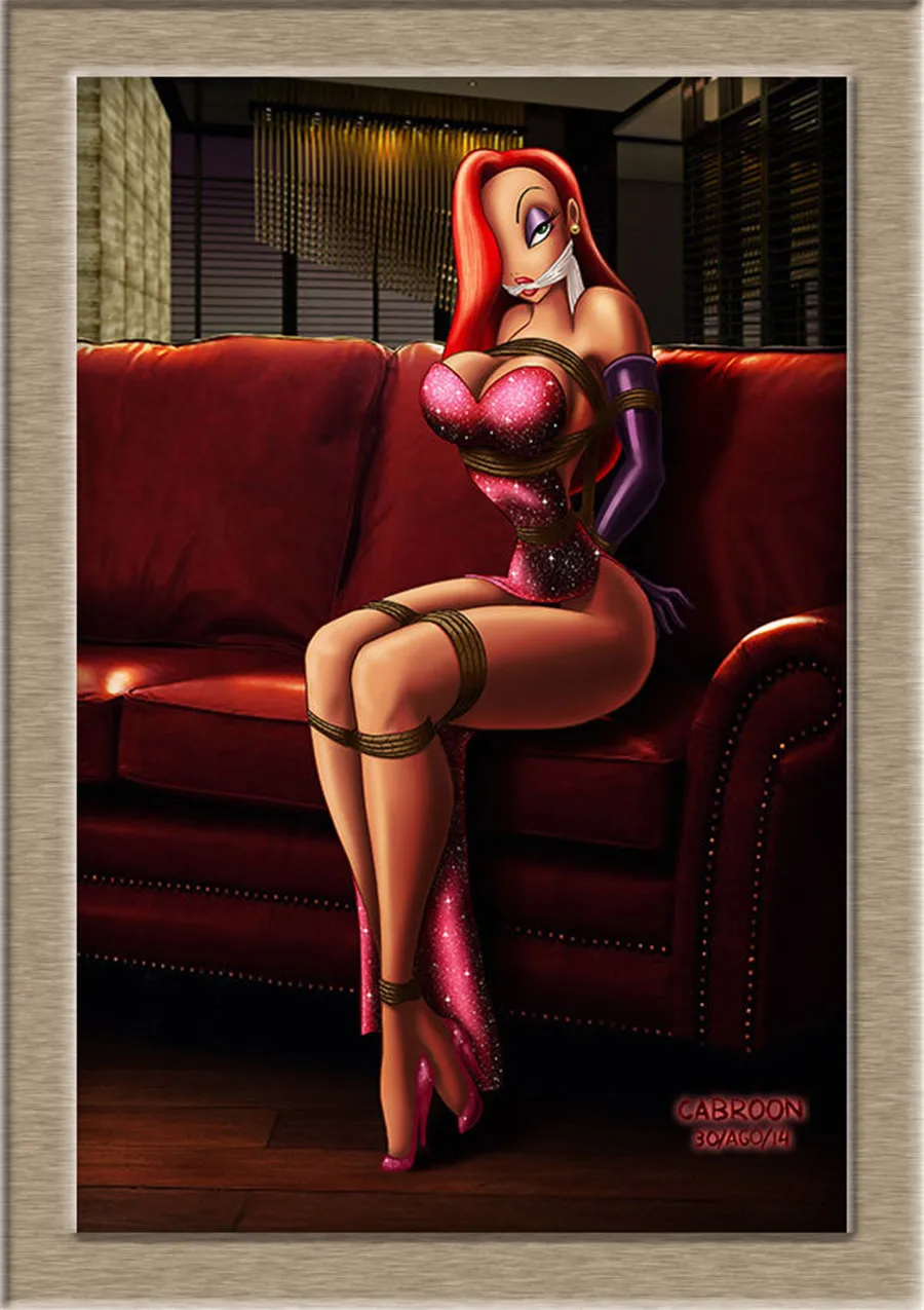 Взрослая персонаж мультфильма джессика кролик сексуальная холщовая печать