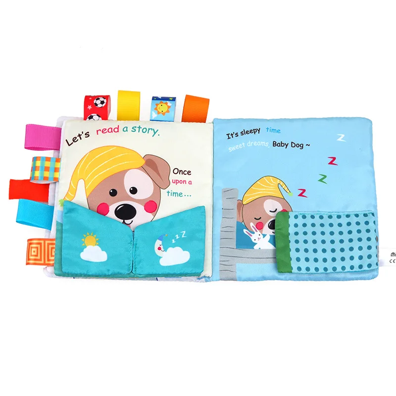 Детская тканевая книга для раннего развития игрушки с животными щенок