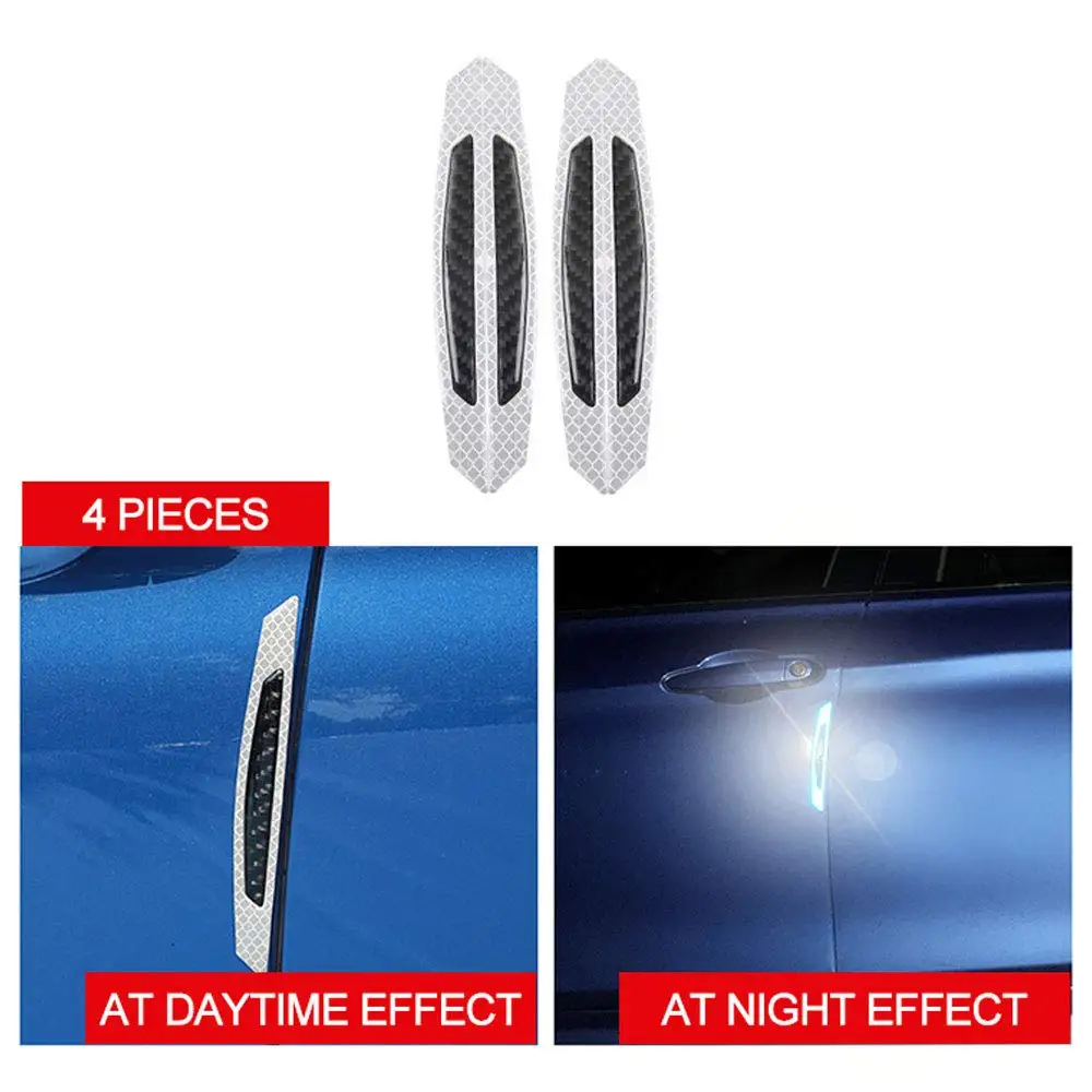 4 шт. автомобильные отражающие наклейки из углеродного волокна модифицированные