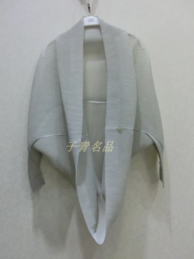 Changpleat, осенняя Женская шаль на одной пуговице, куртки Miyak, плиссированный дизайн, длинный рукав, однотонное Женское пальто, кардиган, модный стиль