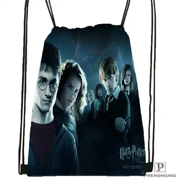 Drawstring Backpack Изготовленный На Заказ harry_potter_artwork_@ 1 походная сумка на шнурке милый рюкзак для детей(черная спинка) 31x40 см#2018611-24 - Цвет: Drawstring Backpack