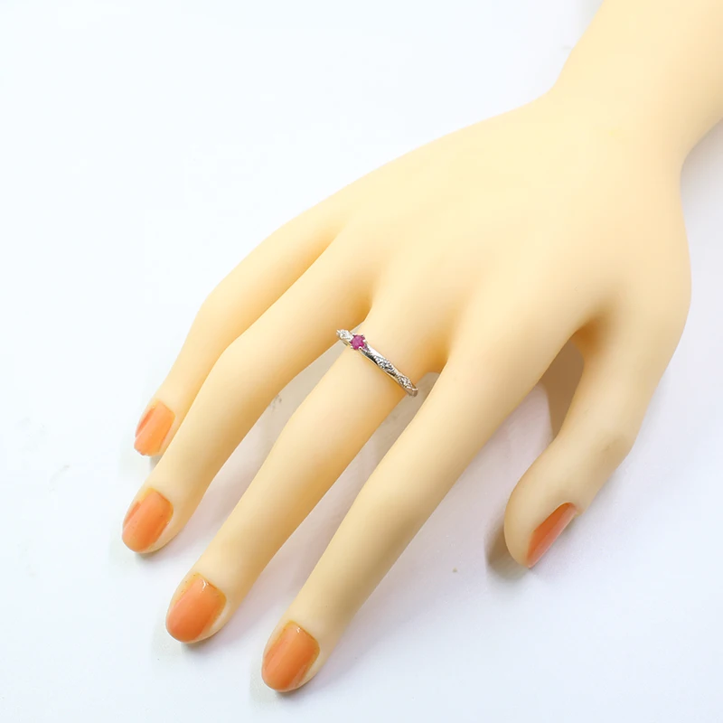 Vintage ruby engagement ring for woman 3 mm natural silver solid 925 jewelry romantic birthday gift | Украшения и аксессуары