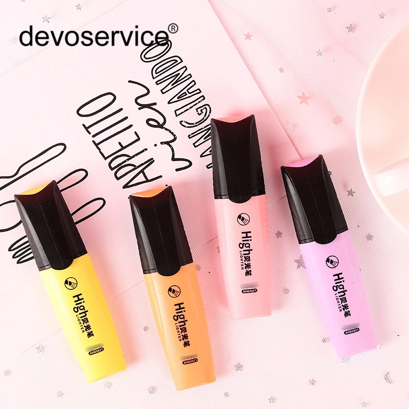 Новинка 4 шт./лот флуоресцентные маркеры ярких цветов для детей школьные и