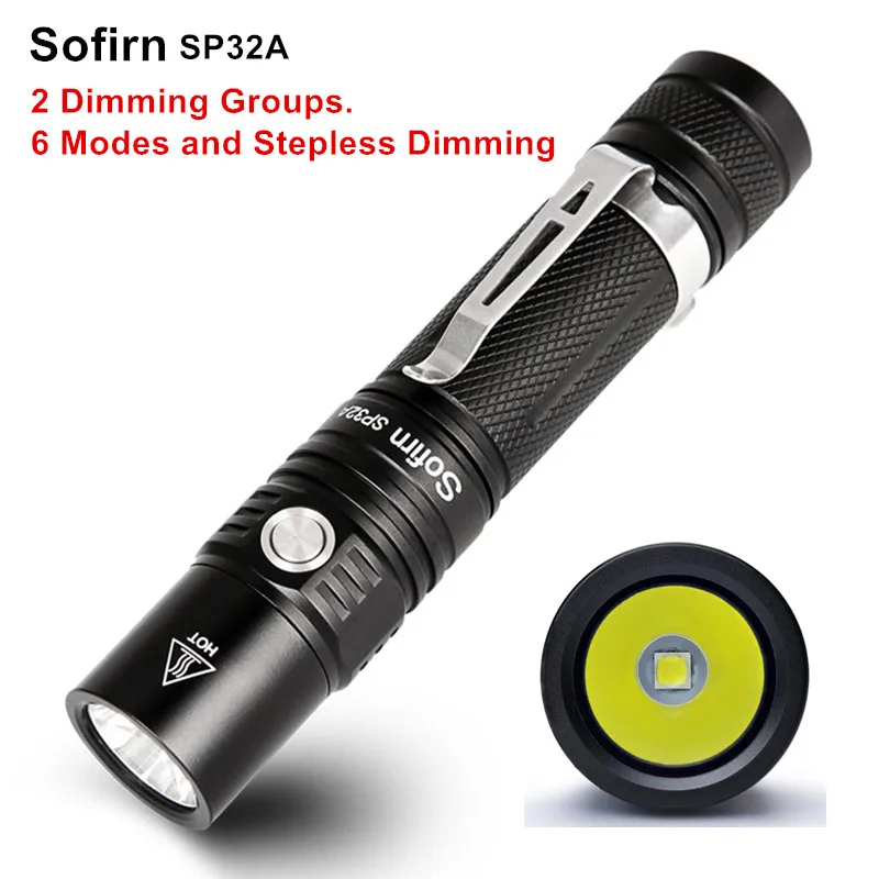 Sofirn sp32a светодиодный фонарик 18650 CREE xpl2 Портативный Плавная затемнения