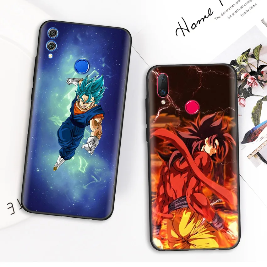Черный силиконовый чехол-сумка для huawei Honor 10i Y7 Y6 Y5 Y9 8X 8C 8S 9 10 Lite Pro Enjoy 9E 9S Dragon Ball Son Goku