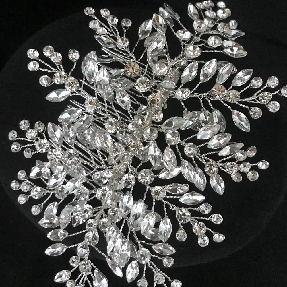 Стразы серебро на заказ большая тиара ручная мода ободок для волос Королевский