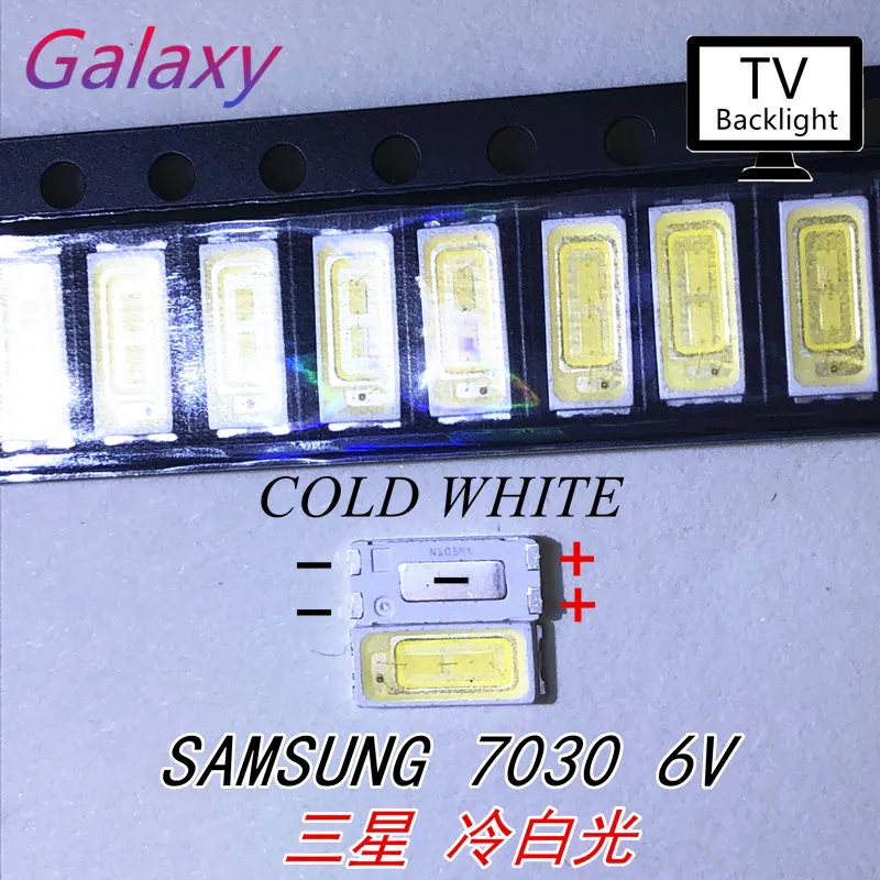 500/lot FOR repair Samsung tcl LCD TV LED backlight Article lamp SMD LEDs 7030 6V Cold white light emitting diode | Лампы и освещение