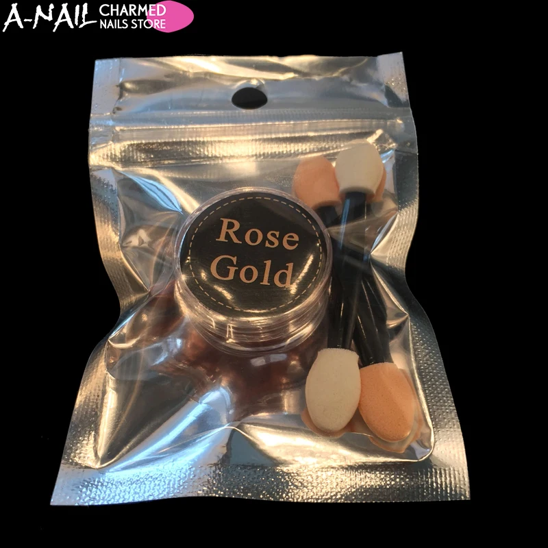 2017 новое поступление 2 г/банка розовое золото ногтей зеркальный порошок