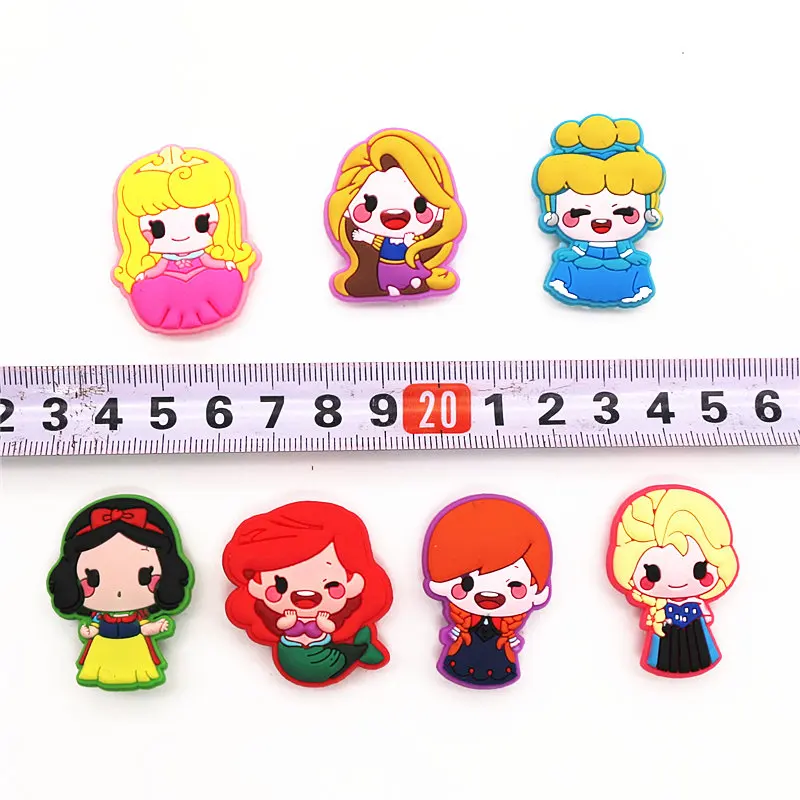 Single Sale 1Pcs Shoe Charms Cartoon Princess Series Shoe Accessories Shoe Decoration for croc jibz Kid's Party X-mas Gift