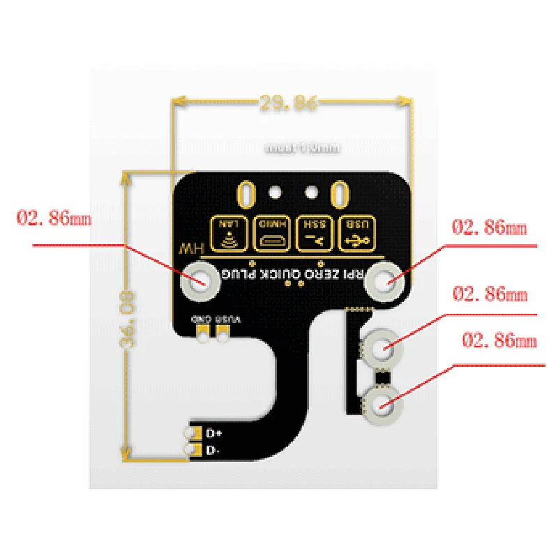 2 шт. Micro Usb для Type A плата адаптера расширения источник питания Raspberry Pi Zero V1.3/Zero W
