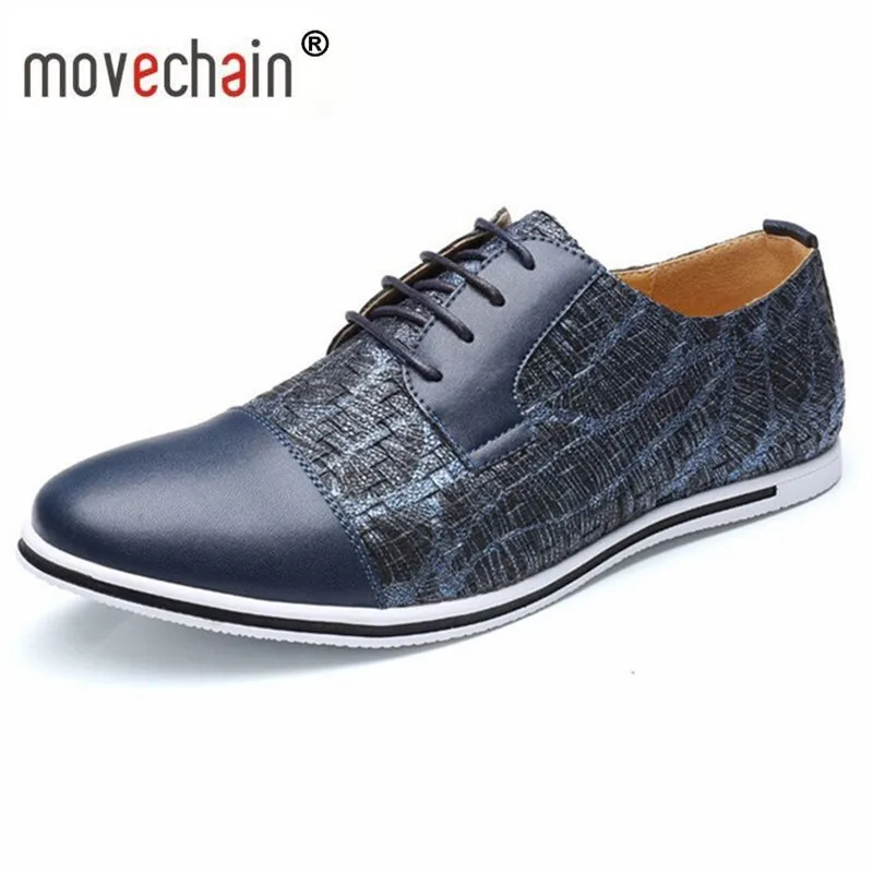 Мужская повседневная обувь Movechain из искусственной кожи с принтом на шнуровке