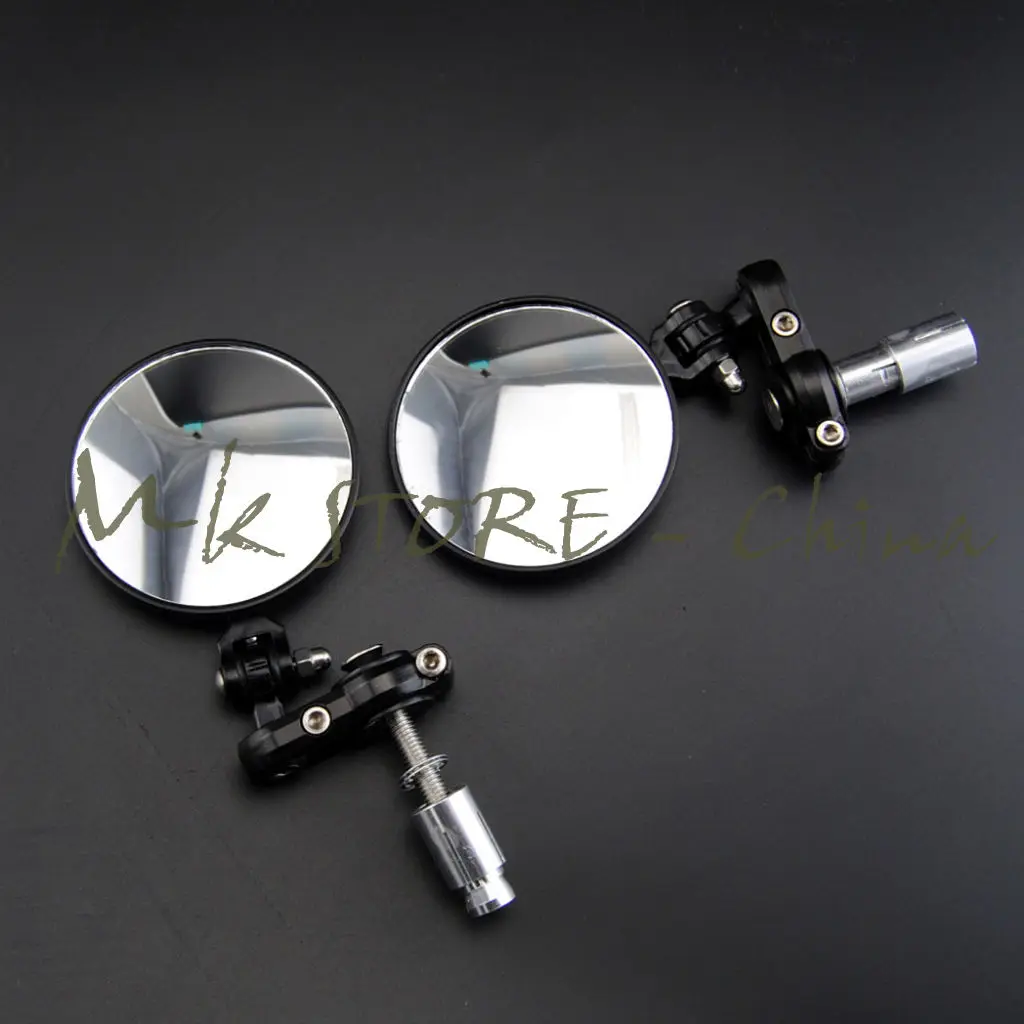 Мотоциклетные зеркала заднего вида с круглой черной ручкой 3 дюйма и рукояткой CAFE