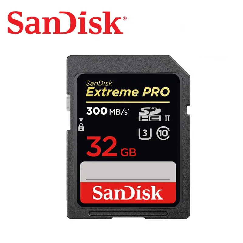 SanDisk Extreme PRO High Speed SD card 32GB 64GB 128GB Class10 300M / s U3 4K UHS-II Flash Memory Card for Professional camera