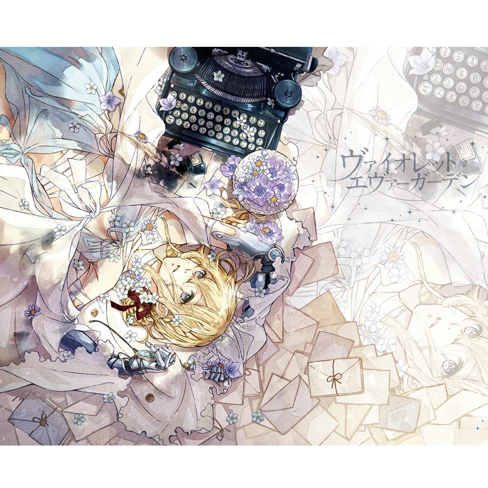 Аниме JK фиолетовый Evergarden героиня Косплей Мышь коврик резиновый Pad 21x26 см для