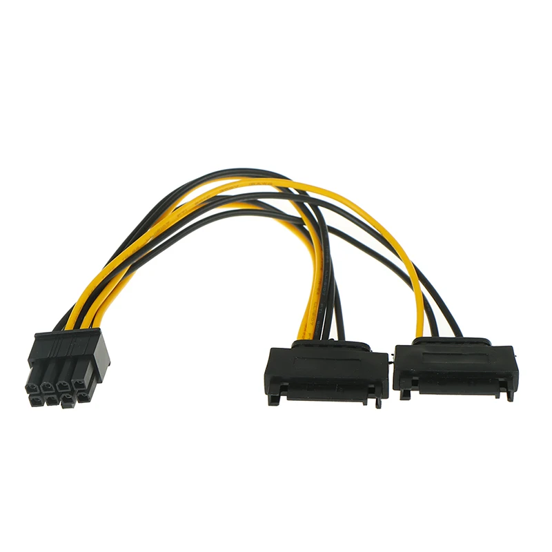 20 см 1 в 2 папа 15Pin к 8Pin SATA кабель двойной питания 15P 8P видеокарта 18AWG разъем провода