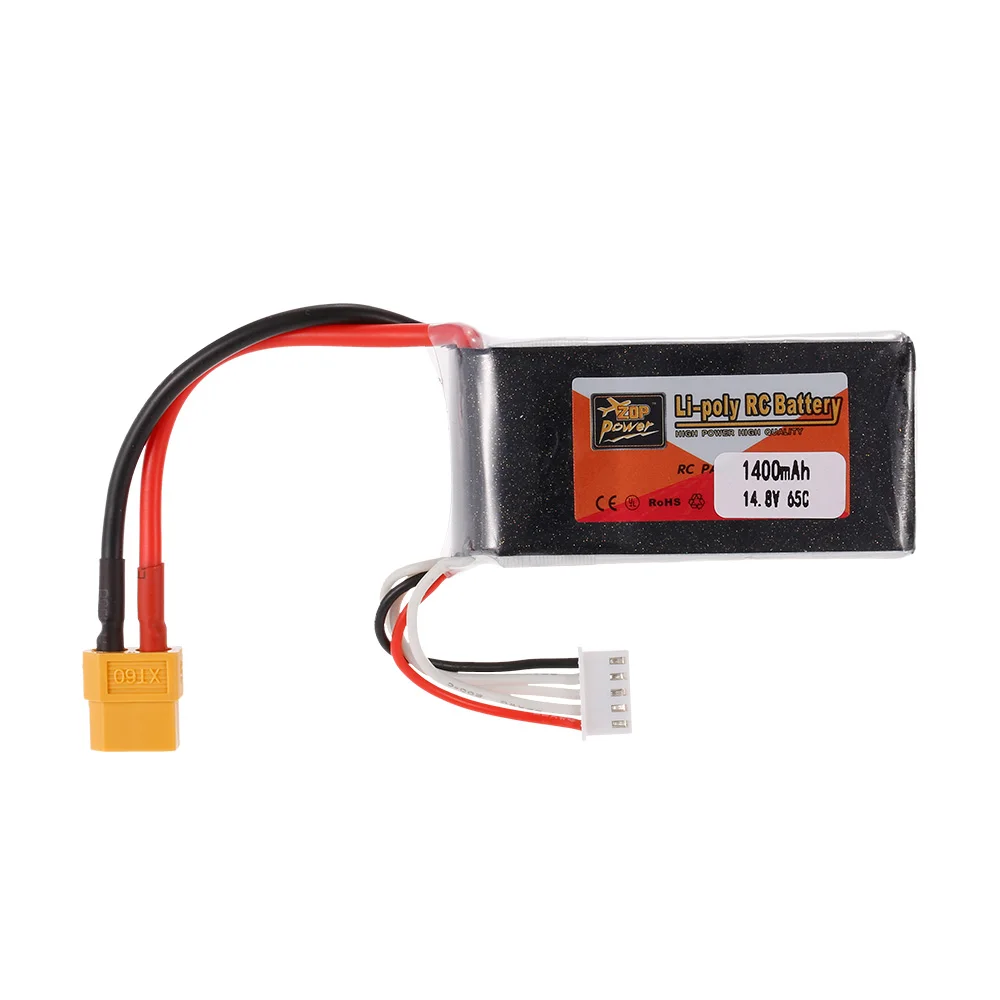 ZOP Мощность 4S 14 8 V 65C 45C 1400 мА/ч 1500 1800 XT60 Plug LiPo Батарея для 180 210 250 F330 быстроходный