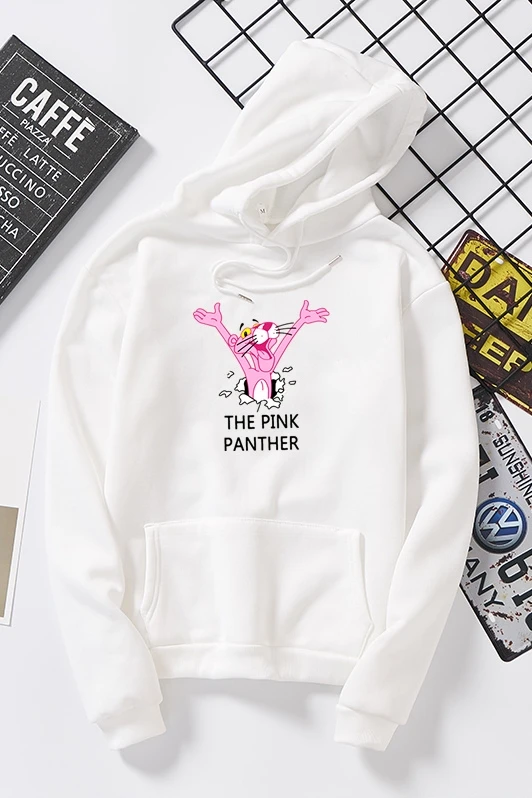 Толстовки с принтом Розовая пантера черные розовые ropa mujer invierno толстовки