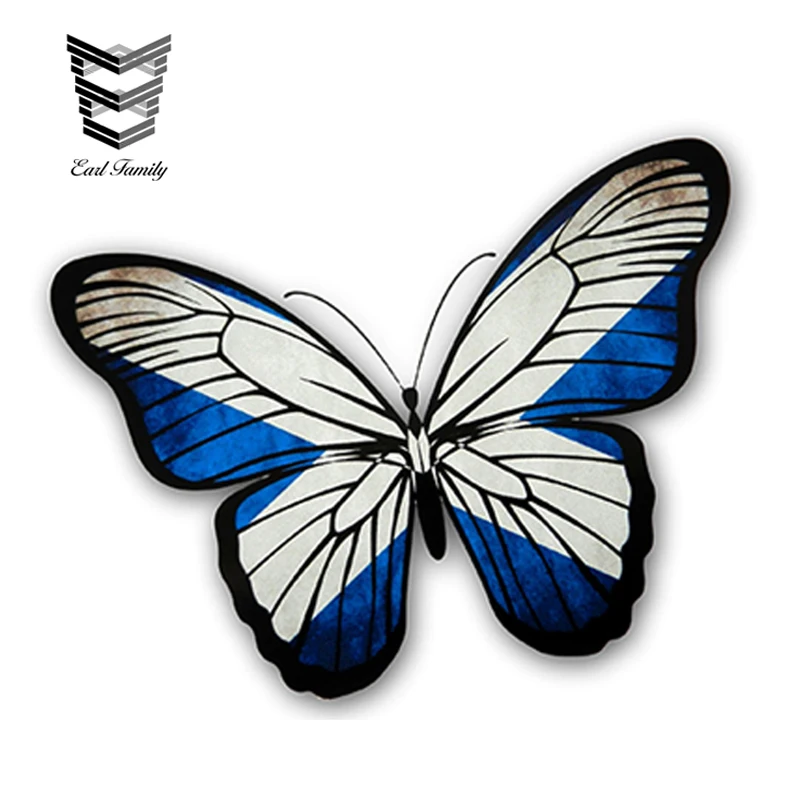 EARLFAMILY 13 см x 9 красивая бабочка с Шотландия шотландской Saltire Флаг виниловая