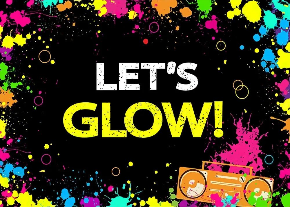DePhoto Let's Glow Splatter фон для фотосъемки музыкальная лента граффити светящийся