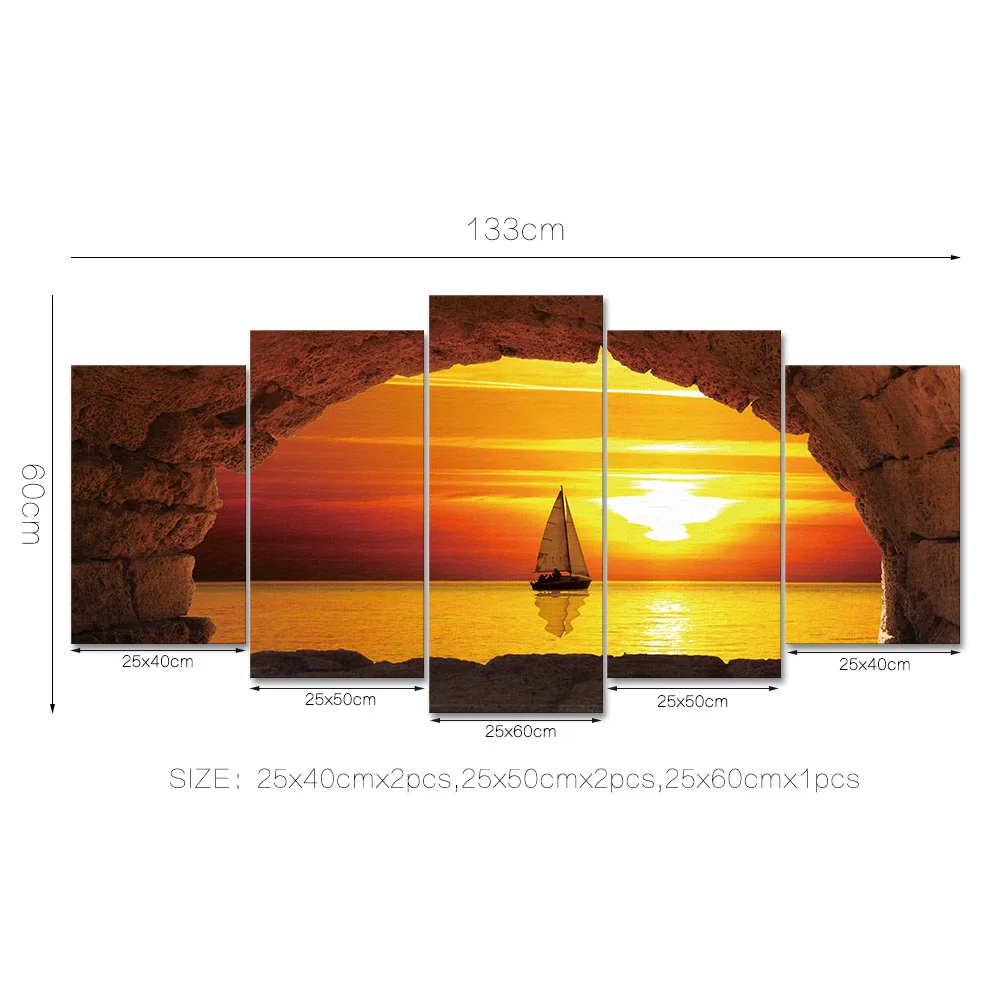 3D Приморский парусная яхта живопись спальня гостиная фон диван стены