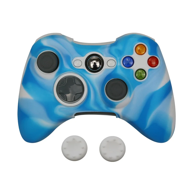 Camo Azure Силиконовый чехол для Xbox 360, геймпад, мягкая резина, силикон, чехол для Xbox360, аксессуары для контроллера, гелевый защитный чехол - Цвет: Camo Azure