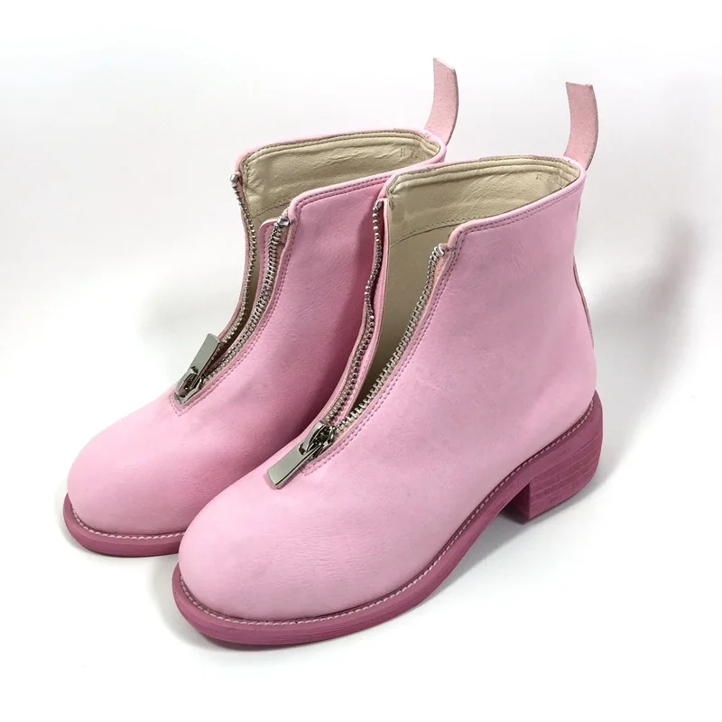 Роскошные женские ботинки брендовые кожаные ботильоны слипоны на молнии