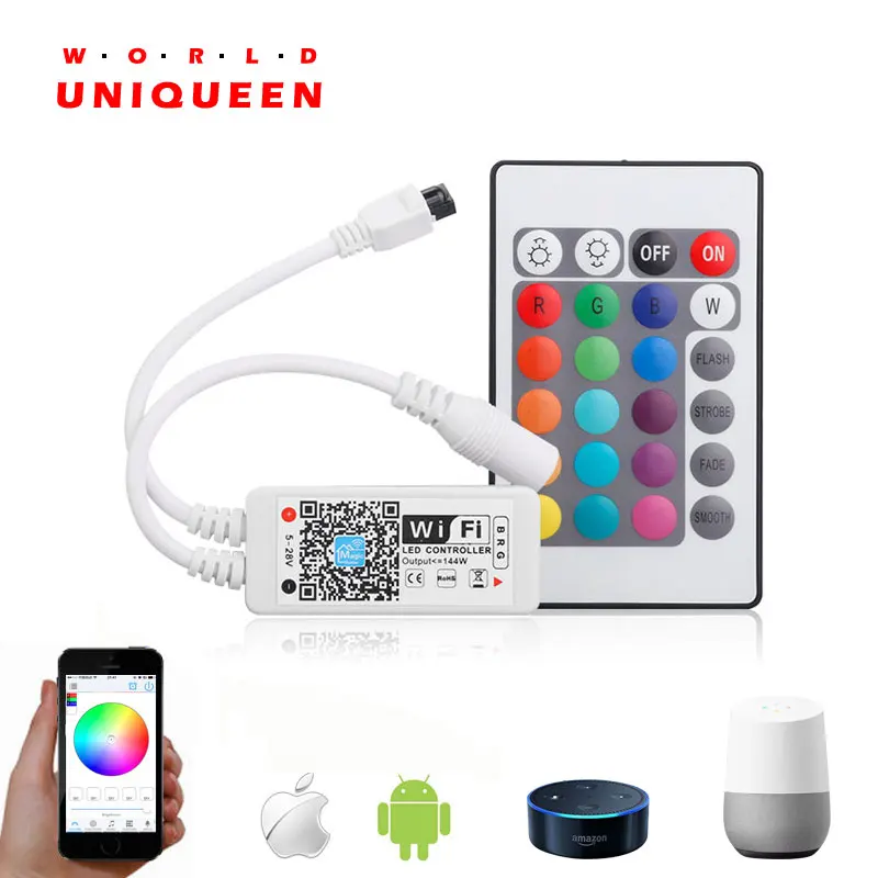 Wifi мини RGB Светодиодный светильник с ИК пультом дистанционного управления