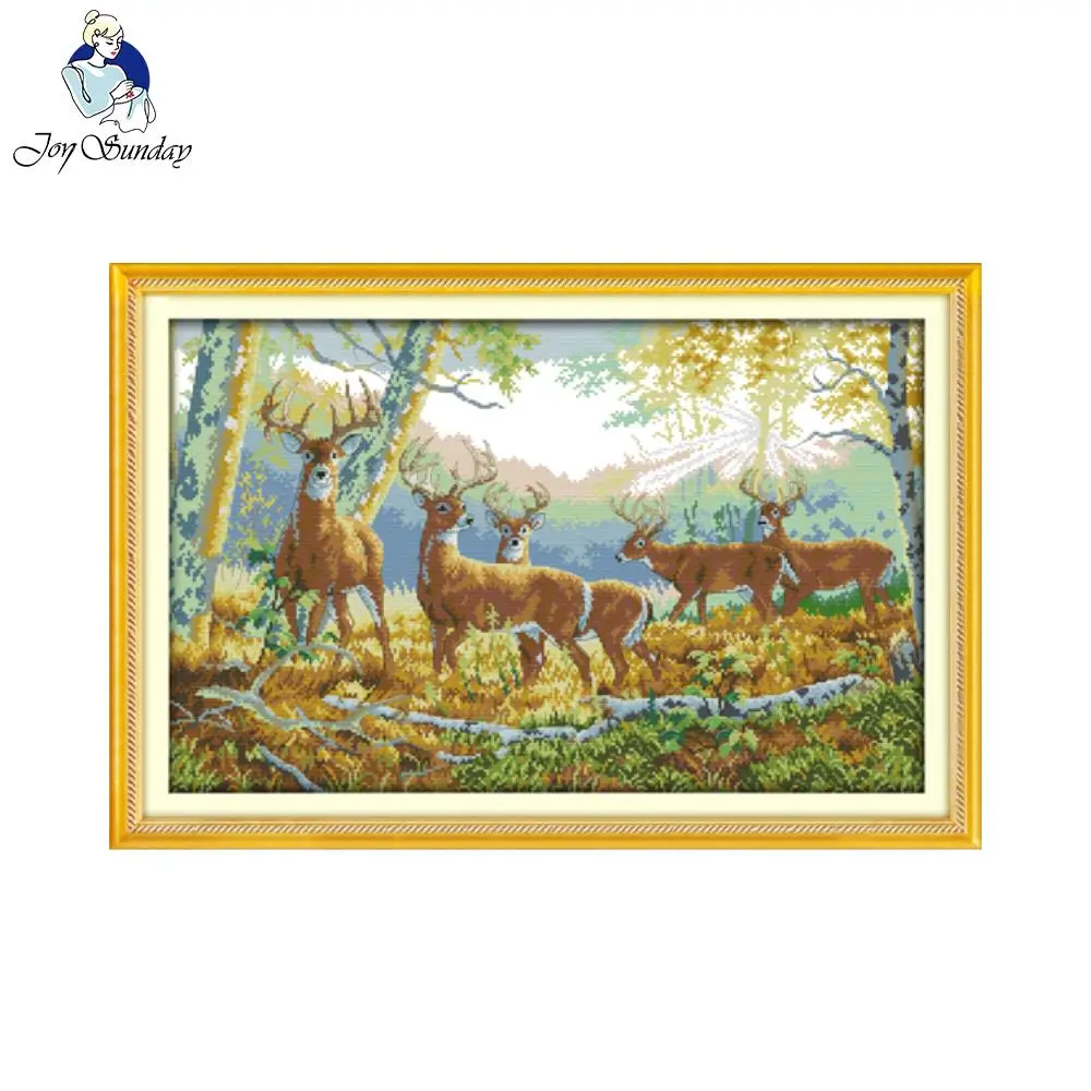 Joy Sunday, вышивка крестиком, Рождественский домик на рога, наборы для рукоделия, сделай сам, вышивка крестиком, достаточно холста для вышивки