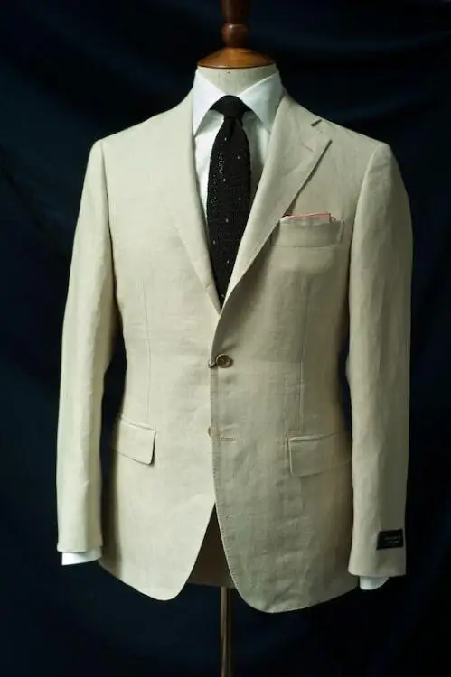 Новое поступление льняной костюм для пляжной свадьбы 2 предмета смокинги жениха