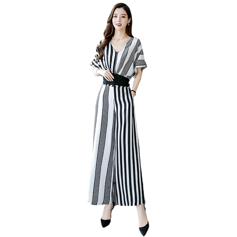 Женский костюм в полоску набор блуз из двух предметов элегантные брюки с