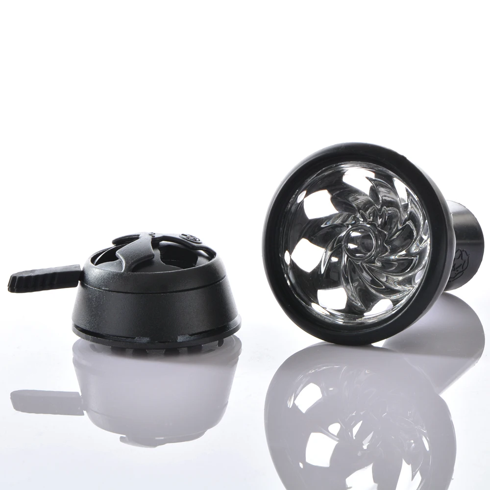 Силиконовая стеклянная кальянная чаша с алюминиевым уголь для кальяна держатель