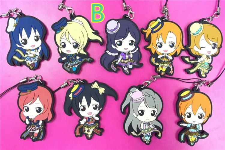 8 шт./компл. LoveLive! Кулоны аниме Love Live Honoka Kotori Umi Eli Nozomi Maki Rin Hanayo Nico figure cos phone strap 4