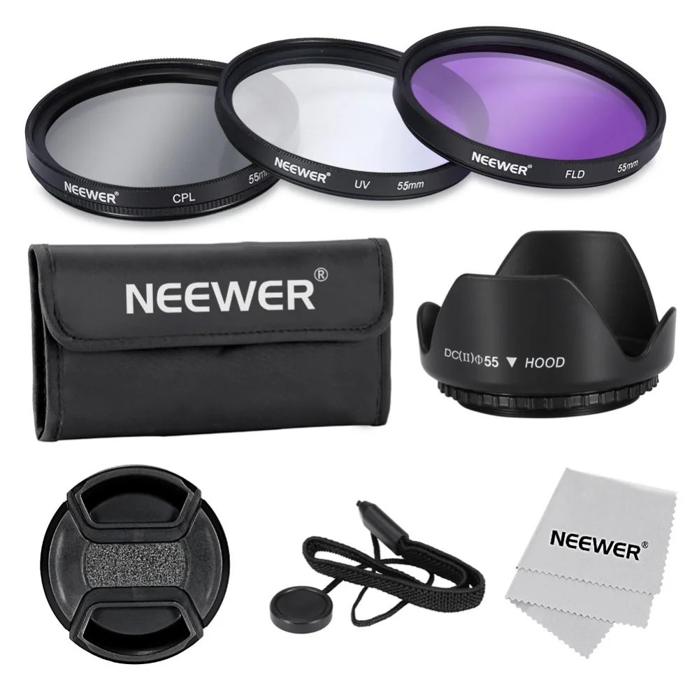 Neewer 55 мм Профессиональный фильтр объектива Набор аксессуаров для Canon/Nikon/sony/samsung/Fujifilm/Pentax/55 мм фильтр Резьбовая камера линзы
