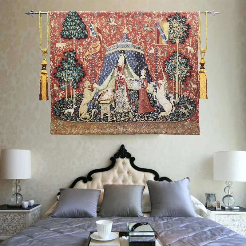 Belgian Tapestries A Mon Seul Desir Dobby одеяла очищенные хлопковые картины настенный гобелен