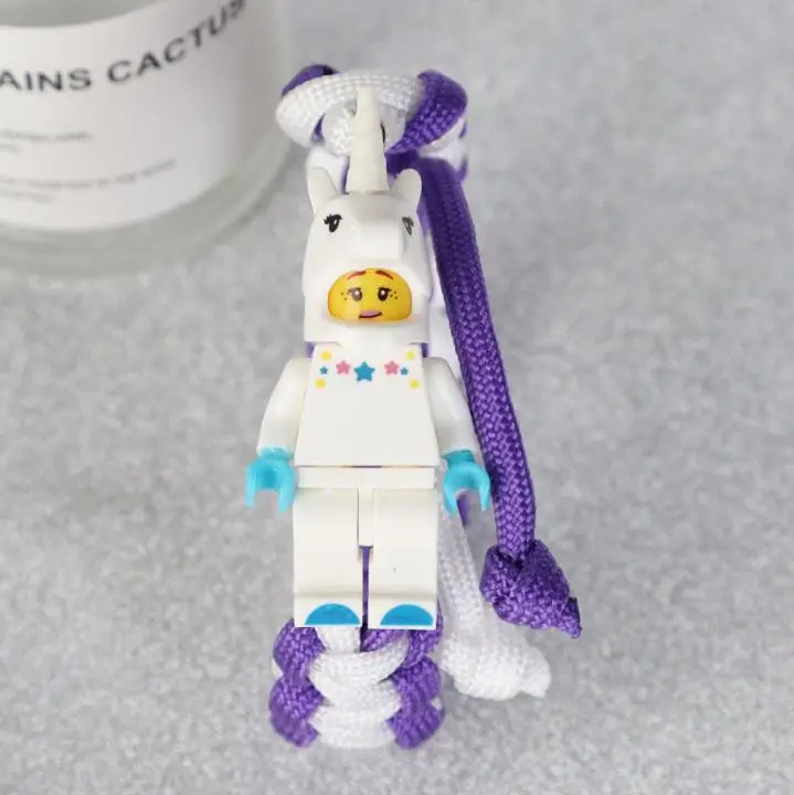 unicorn Buzz Lightyear Paracord браслет для детей супергерой Железный человек розовый Бэтмен Дарт Вейдер кролик Единорог строительные блоки кирпичи игрушки - Metal Color: unicorn