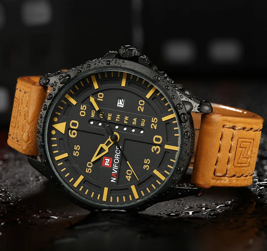 NAVIFORCE оригинальные Роскошные брендовые армейские военные кварцевые часы мужские